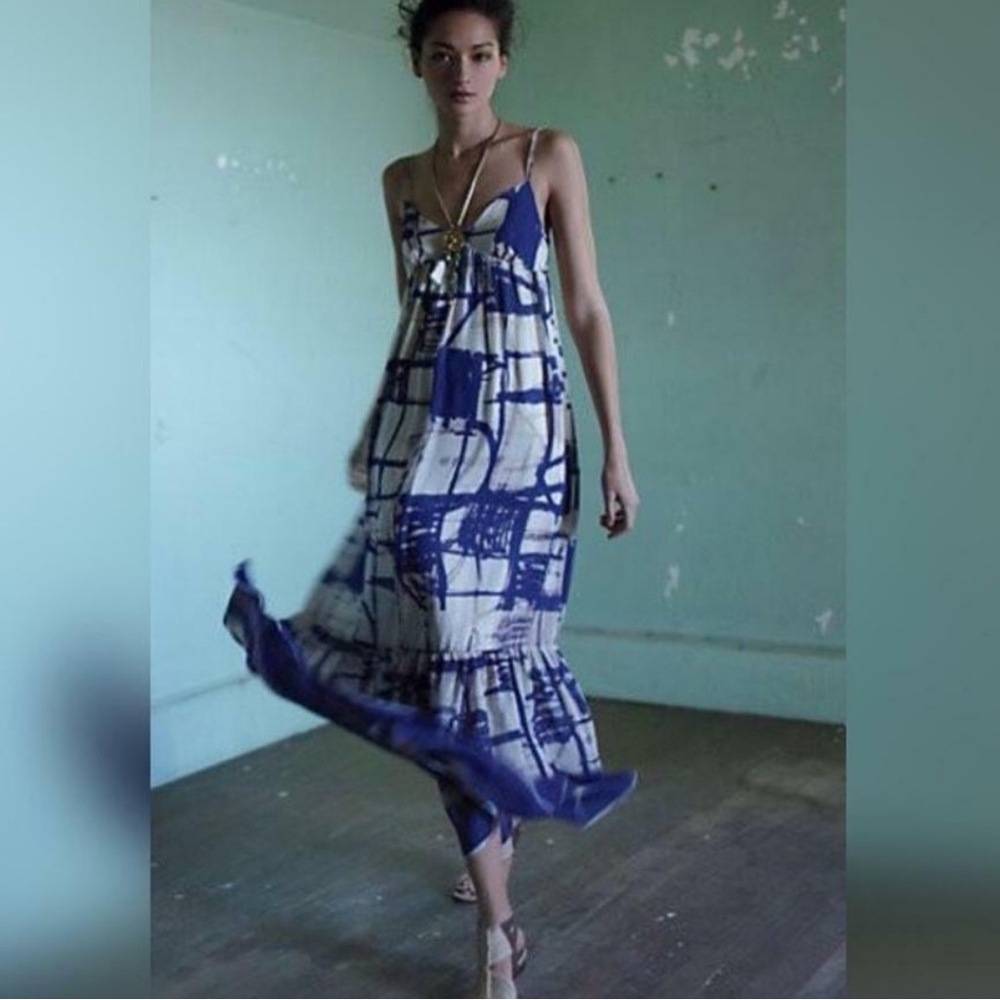 Anthropologie Isabella Sinclair Silk Maxi Dress